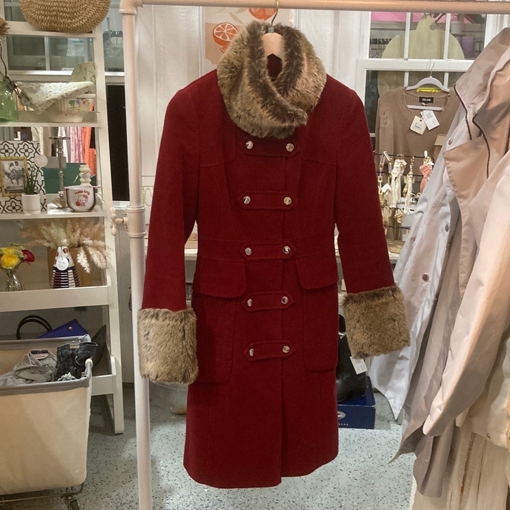 Karen Millen red long coat